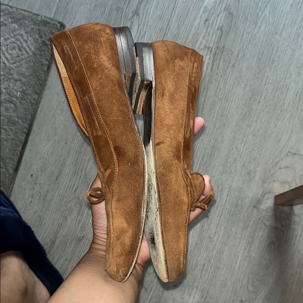 Ralph LaurenBrown Suede Loafers with Bow Detail - Picture 6 of 12